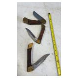 3 Stainless Steel Pocket Knives