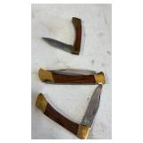 3 Stainless Steel Pocket Knives