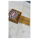 Vintage Cards & Dice in Wood Box