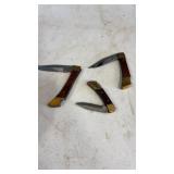 3 Stainless Steel Pocket Knives
