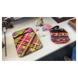 Misc group of handbag, figurine. And more