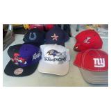 6 UNUSED NFl, NBA, NCAA Baseball Caps