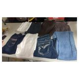 Group of womanï¿½s jeans miscellaneous sizes