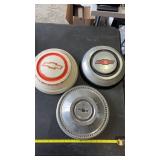 3 Chevrolet Vintage Hubcaps