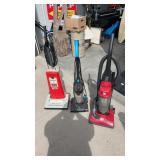3 vacuums Riccar, Bissell, and Dirt Devil.