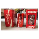 2 coke can radios untested  with original boxes