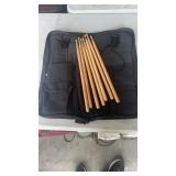 7 wood drum sticks in a bag.  Some more used then