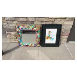 1 wall hanging mirror. 1 wall hanging picture.