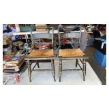 2 Hitchcock style chairs with wicker seats