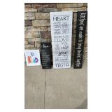 4 wall hanging decorations. Aprox. 12ï¿½x36ï¿½