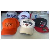6 UNUSED NCAA & MLB Baseball Caps