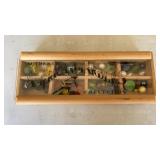 8 slot wood container with various colors of