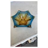 Vintage Murano style starburst glass bowl