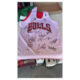Various Chicago Bulls Team members signed jersey