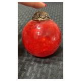 Vintage Kugel Red crackle glass Christmas