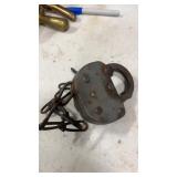N& O Railroad Padlock & Key