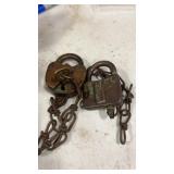 2 Vintage Railroad Padlocks & 1 Key