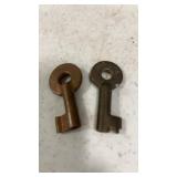 2 Vintage Railroad Keys