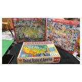 2 sealed puzzles 1000 piece and 1 opened puzzle