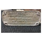 Metal Canadian Pacific Railway plate