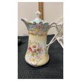 RSPrussia pink floral blue / yellow and gold Saxe