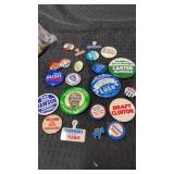 Group of political pinbacks