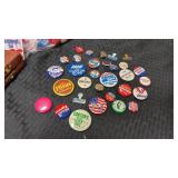Group of political pinbacks