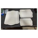 3 platter dishes various sizes.  Biggest one is