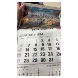 Large group of Union Pacific railroad calendars