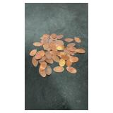 51 smashed penny coins from various places