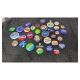 Group of political pinbacks