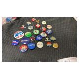 Group of political pinbacks