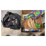 Misc. Kids toys.  Baseball gloves, roller