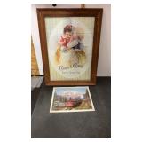 Coats & Clark Puzzle Picture in wood frame & 1974