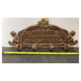 Cast Metal Bath House sign with Hooks.  Approx