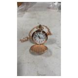 Native American Pocket Watch & Chain Gold Tone