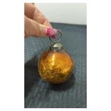 Antique German  Kugel   Crackle glass round
