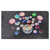 Group of political pinbacks