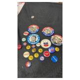Group of political pinbacks