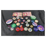 Group of political pinbacks
