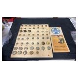 Vintage railroad buttons and Sante fe Tim