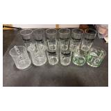 12 misc. Railroad glassware