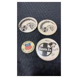 Union Pacific and Santa Fe pinbacks