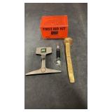 Misc. Railroad items.  First Aid kit, rail tie,