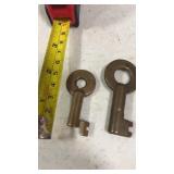 2 Vintage Railroad Keys, Burlington Northern & 1
