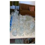 Group of clear glass/crystal  decorative dishes