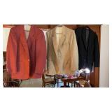 3 suit jackets. Unknown sizes