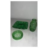 Group of green dishes