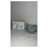 Indiana glass pastel blue 5" tall Hen on a nest