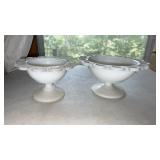 Vintage anchor hocking lace edge milk glass